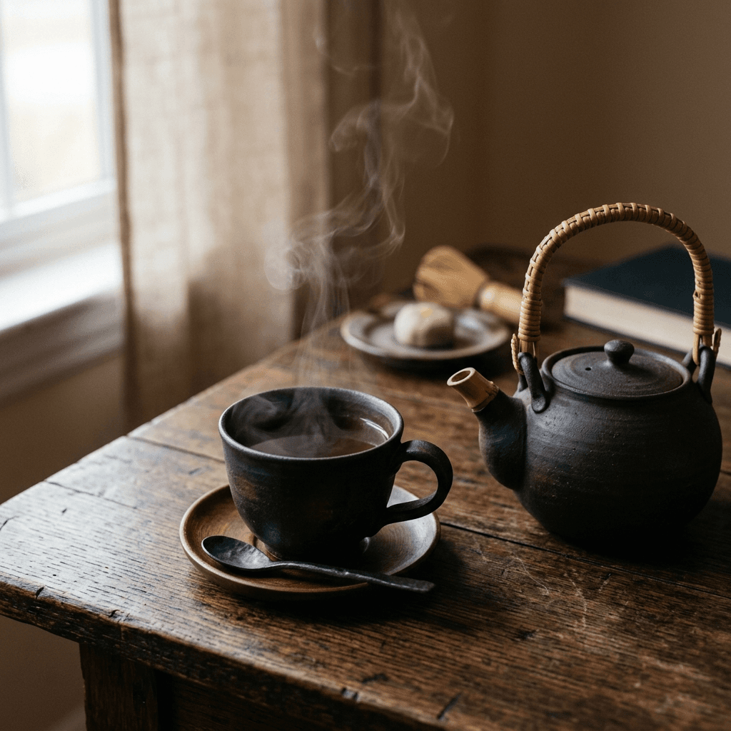 湯気の立つ紅茶